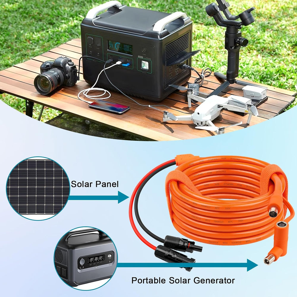 XRDS -RF Solar Panel to DC 8mm Adapter Cable 40FT, Solar Connector to DC7909/...