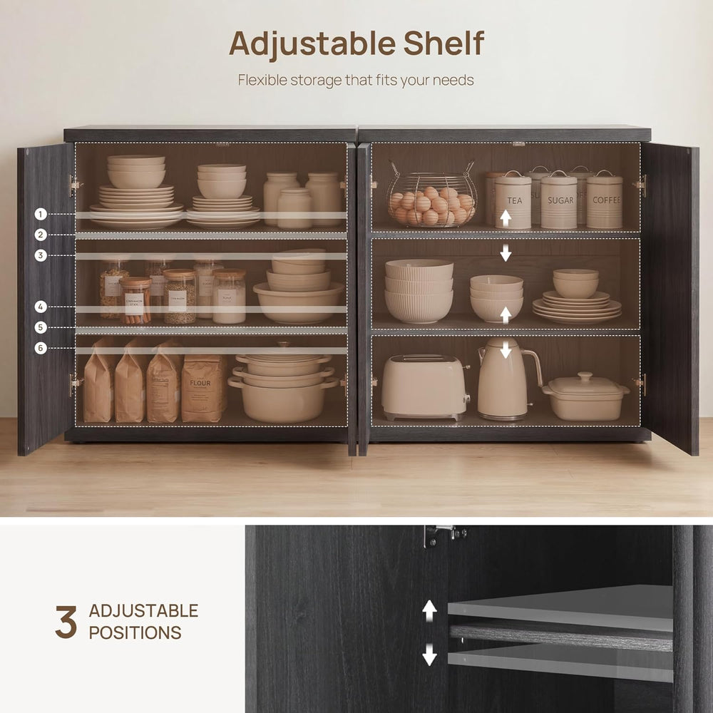SICOTAS Buffet Cabinet with Storage Sideboard Cabinet with Doors & Shelves