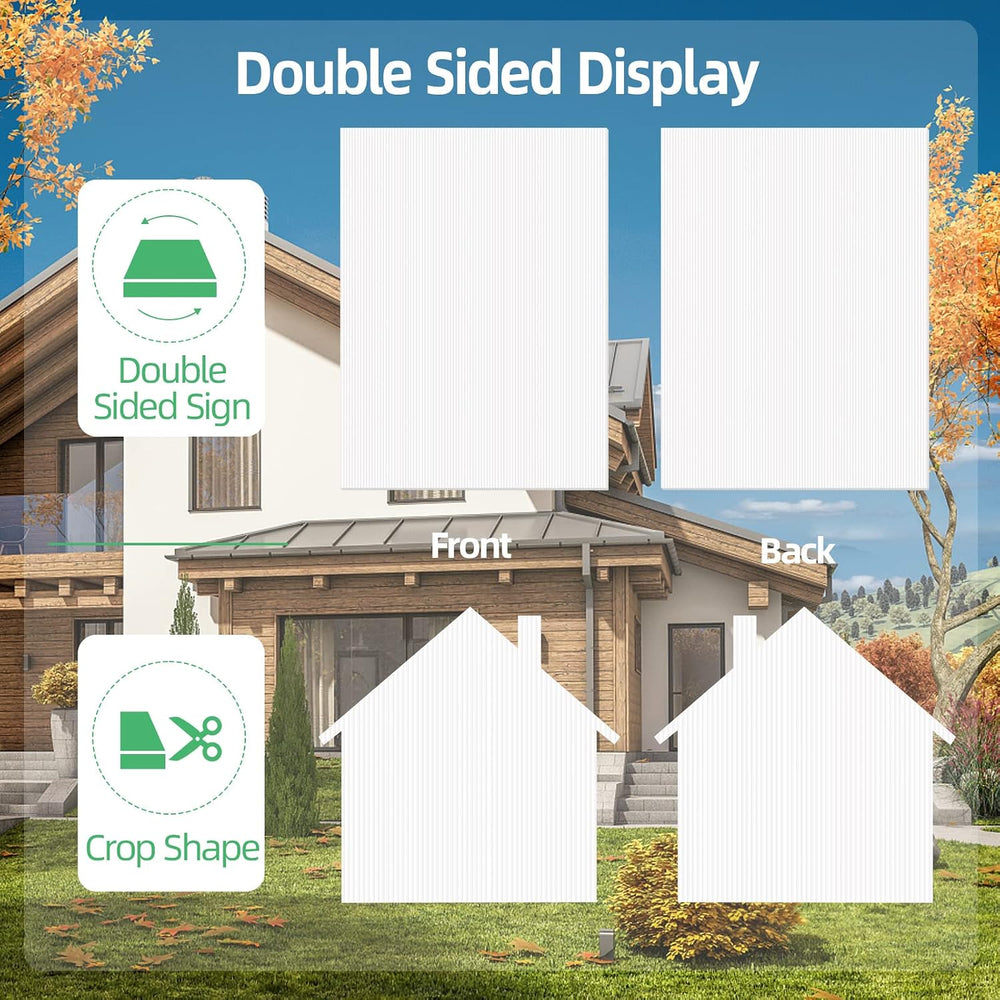 24x36 Inch Corrugated Plastic Board, 4 Pack White Poster Board,