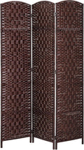HOMCOM Room Divider 3-Panel, 6FT-Tall Folding Privacy Screen, Brown