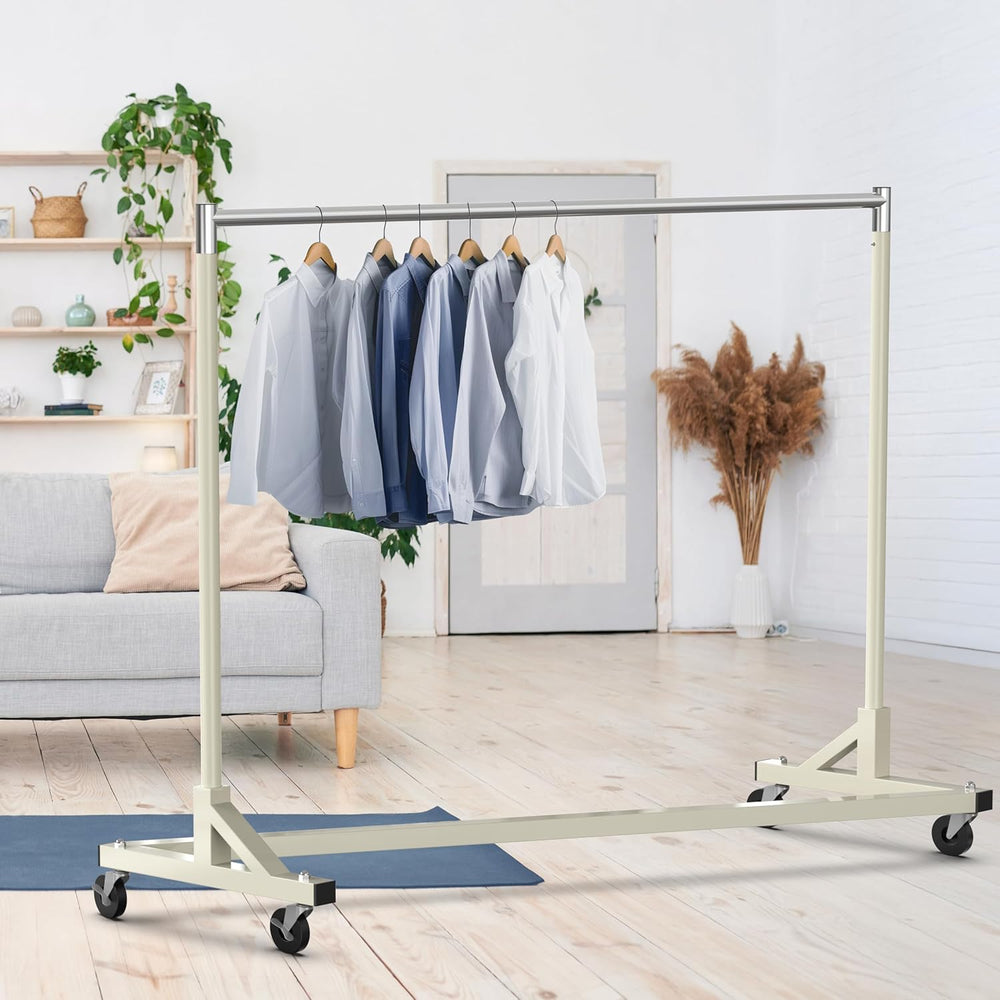 Simple Houseware Industrial Grade Z-Base Garment Rack, 63" W/500Lb, Gray