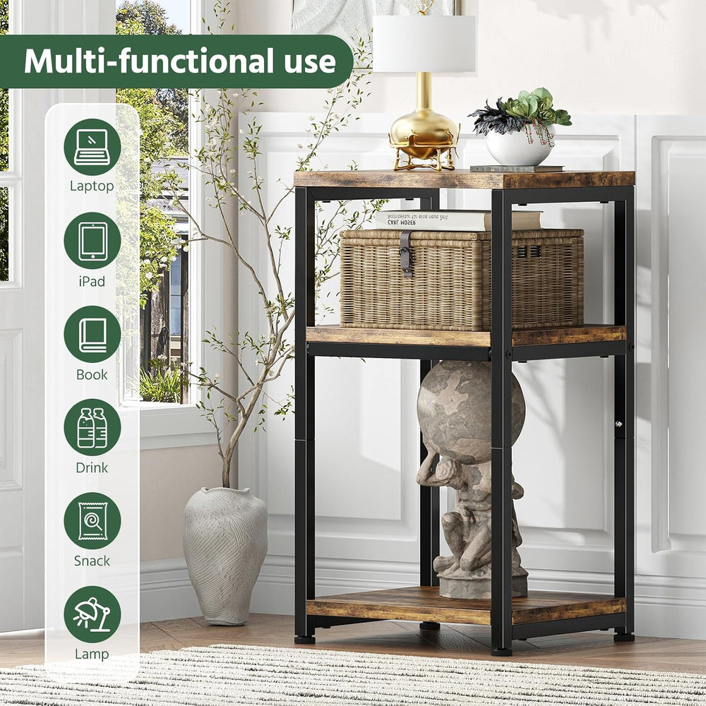 Simple Trending Side Table, End Table Night Stand, 3 Tiers Shelf for Living R...