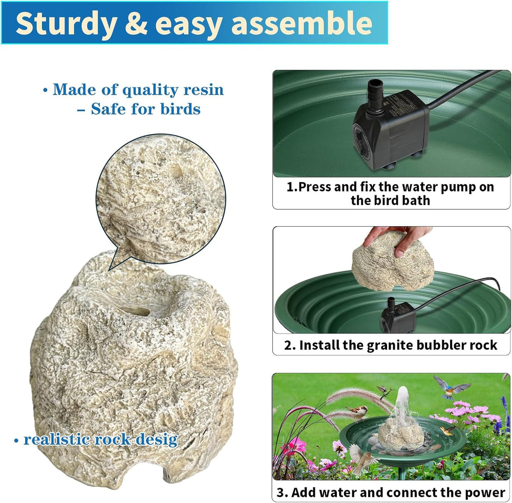 SAC SMARTEN ARTS Fountain for Bird Baths for Bird Bath Fountain with 7.5W Wat...