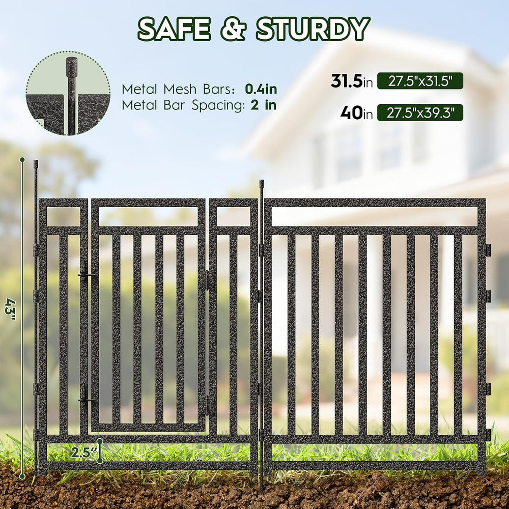 Garden Fence 40in (H) x 36ft (L), 14 Panels + 2 Gates, Durable Outdoor Yard B...