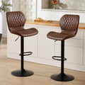 Bar Stools Set of 4, Modern Swivel Counter Height Barstools for Kitchen Island Chairs, Adjustable Fabric Bar Stools with Back for Kitchen Counter Bar, Brown