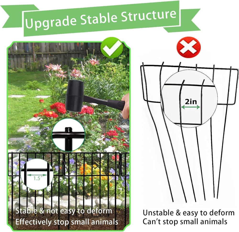 Thrivinest Animal Barrier Fence, 20 Pack No Dig Decorative Fences, 17in(H) x2...