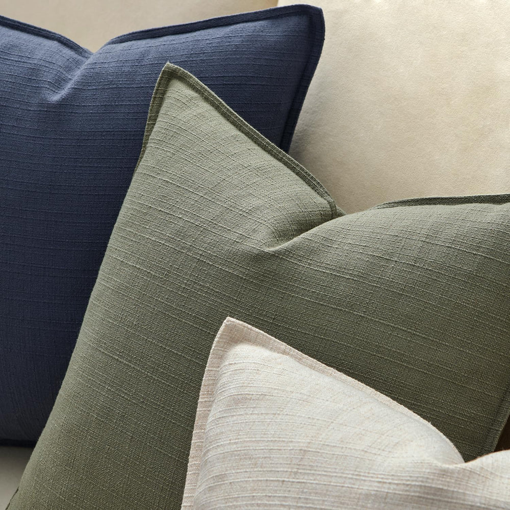 MIULEE Thick Textured Decorative Throw Pillow Covers 20x20 Inch Olive Green