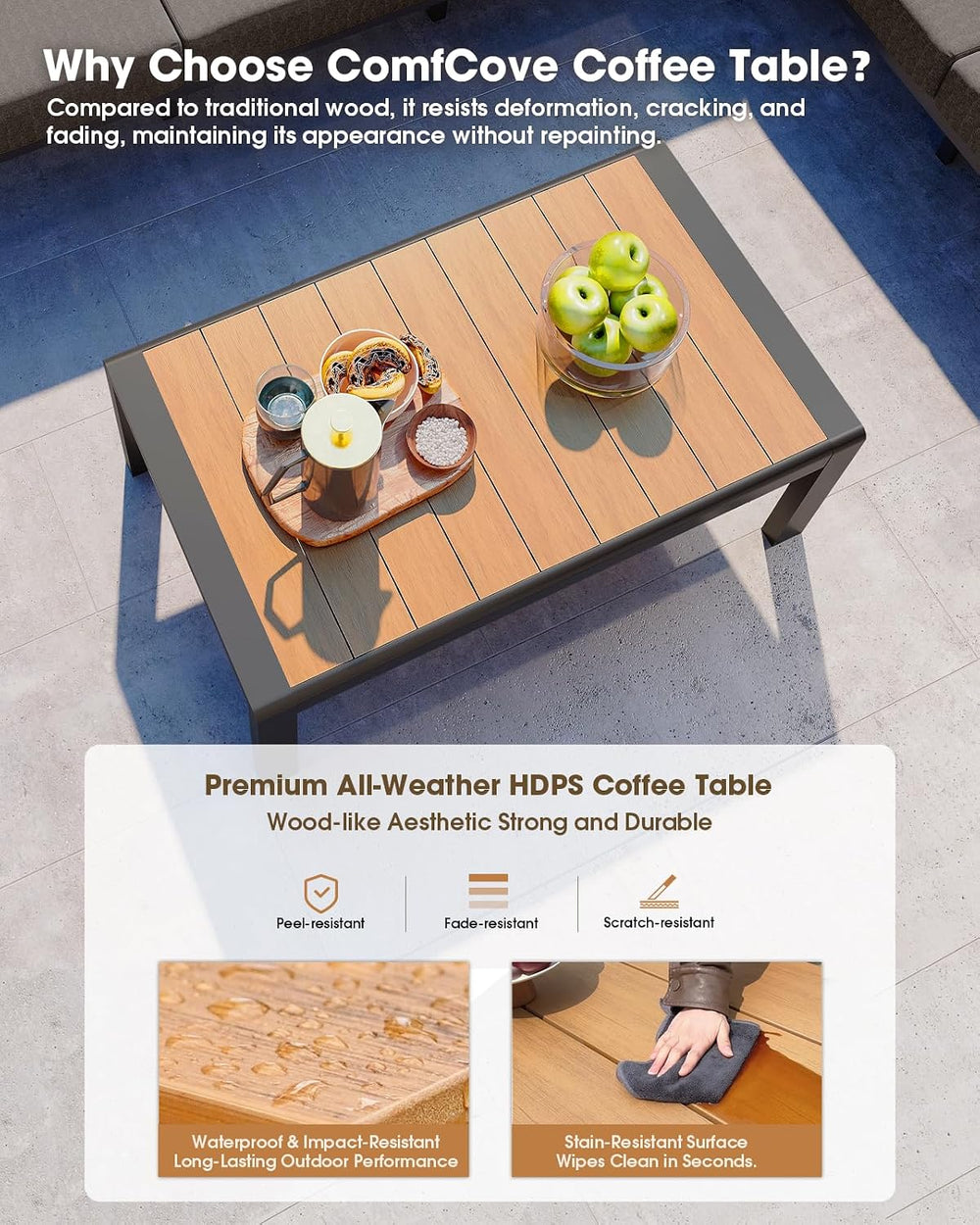 Aluminum Outdoor Patio Furniture Set 6 Seats, Outdoor Sectional Corner Sofa w...