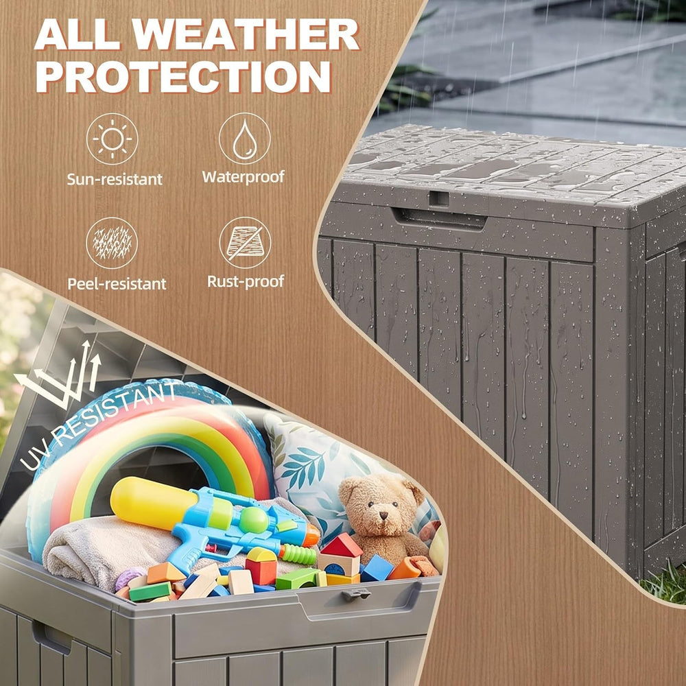 EFU Outdoor Storage Box 45 Gallon Deck Box, Waterproof Resin