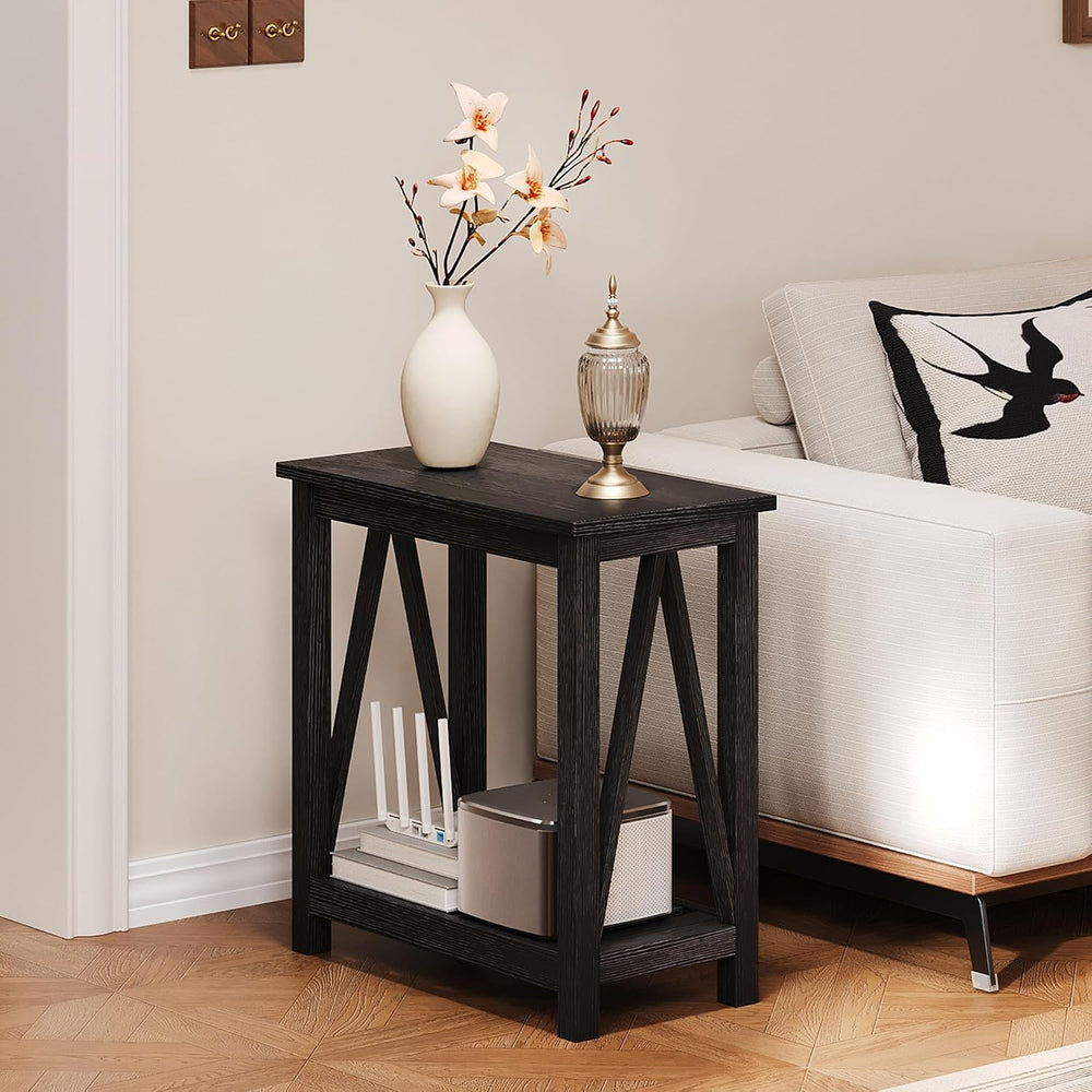 ChooChoo Farmhouse End Table Set of 2, Narrow Side Table