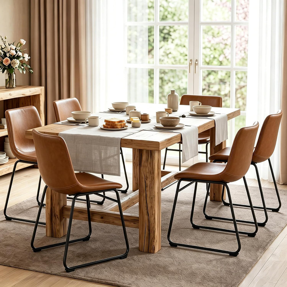 GOTMINSI Dining Chairs Set of 2, 18 Inch Modern Dinner Chairs, PU Leather Arm...