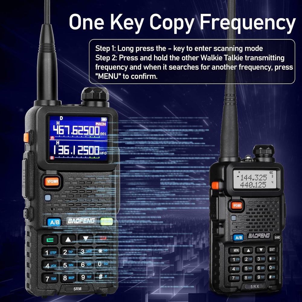 BAOFENG 5RM 10W Ham Radio Handheld Long Range Two Way Radio,NOAA Weather Rece...