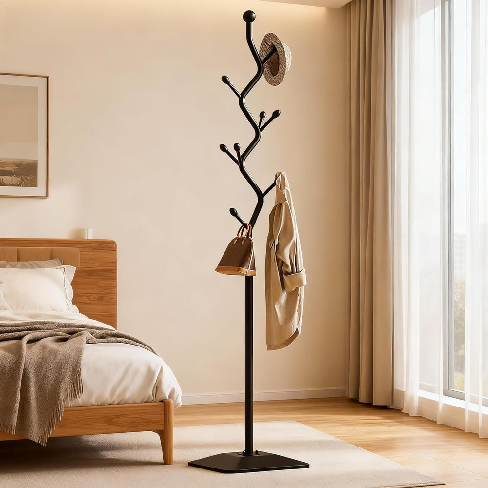 8-Hook Metal 68.8in Freestanding Coat Rack Stand, Coat Tree