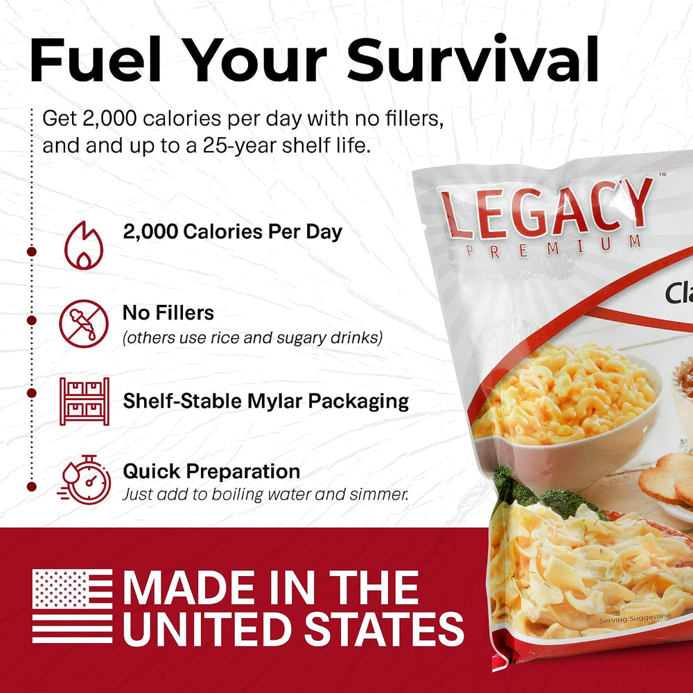Legacy Food Storage 120 Serving Emergency Food Supply Bucket, 15 Entrees, 45,...