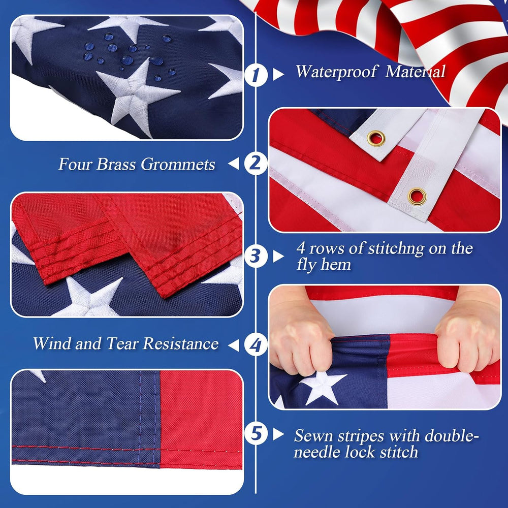 Tradder 10 x 15 ft Large American Flag Outsides Heavy Duty