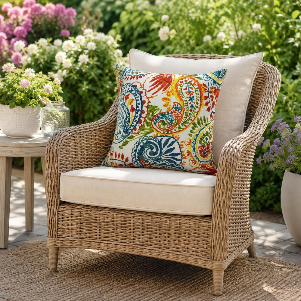 Outdoor/Indoor Throw Pillows with Inserts, 18"x18" Pack of 2