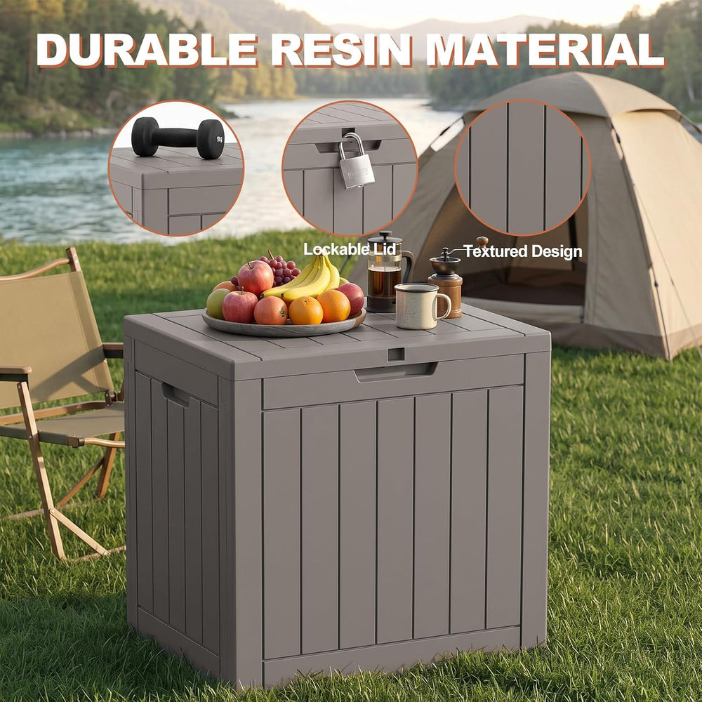 EFU Outdoor Storage Box 45 Gallon Deck Box, Waterproof Resin