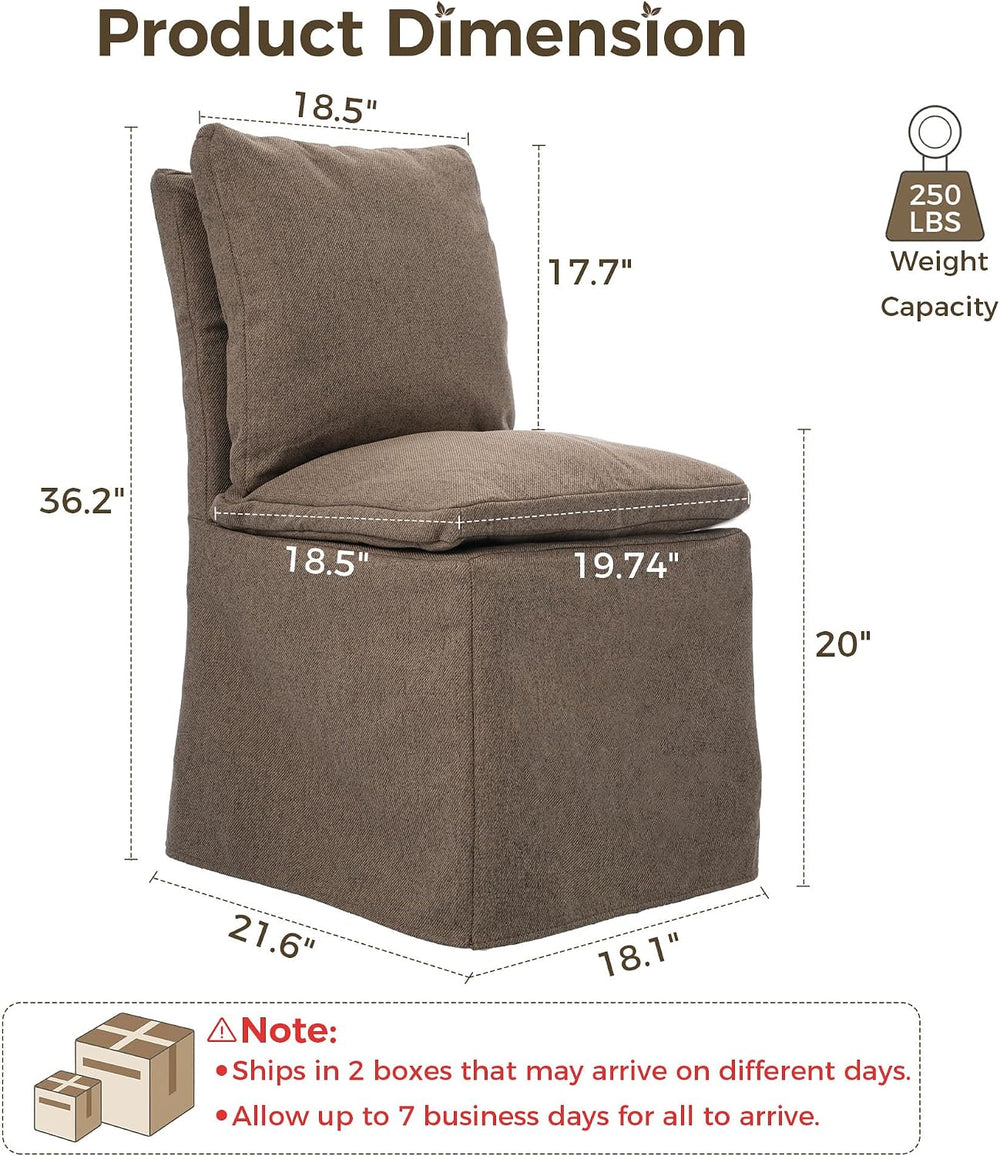 HOMRELEXA Dining Chairs Set of 6, Upholstered Skirted Kitchen Chairs