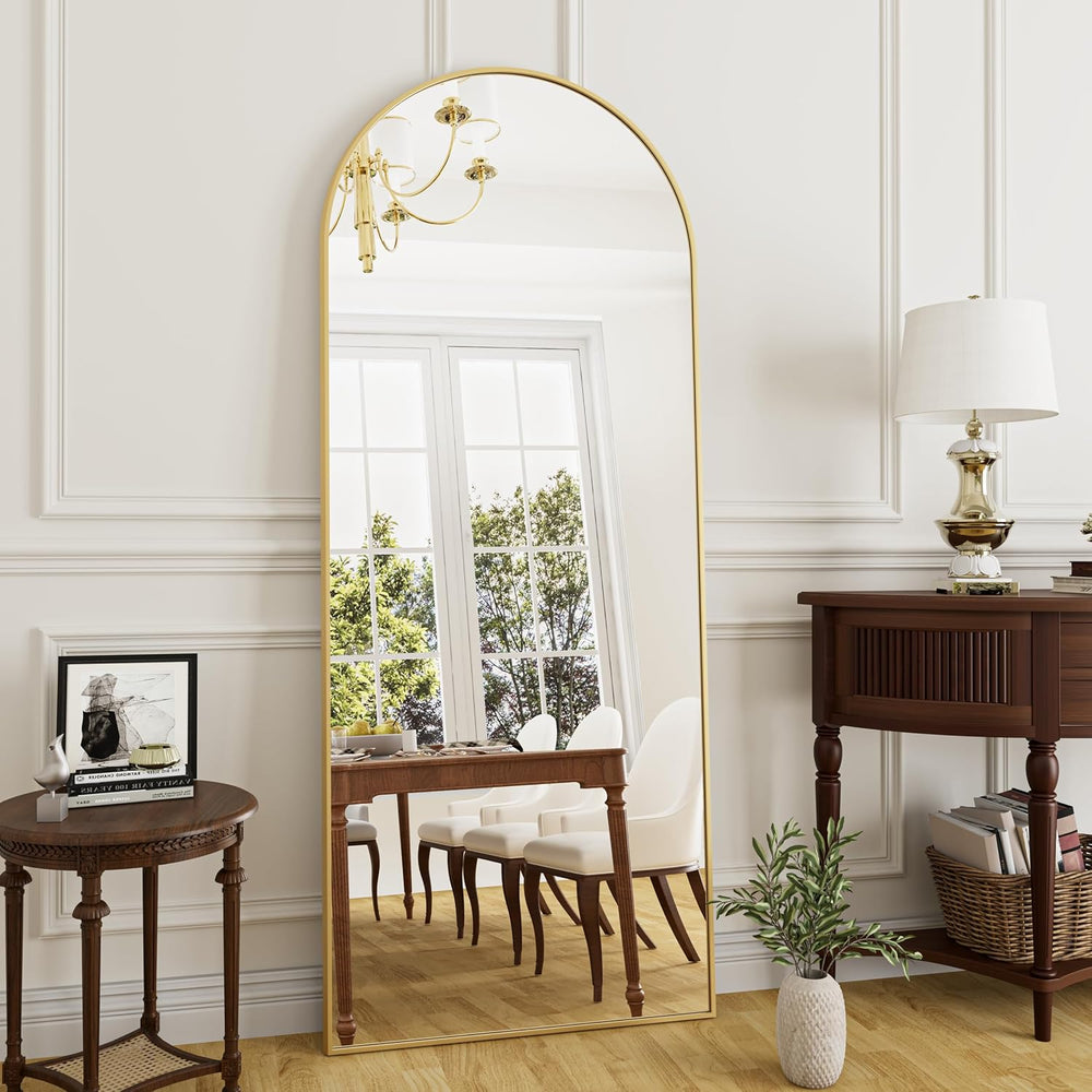 Rowjut Arched Full Length Mirror, 71"x26" Freestanding Floor Mirror...