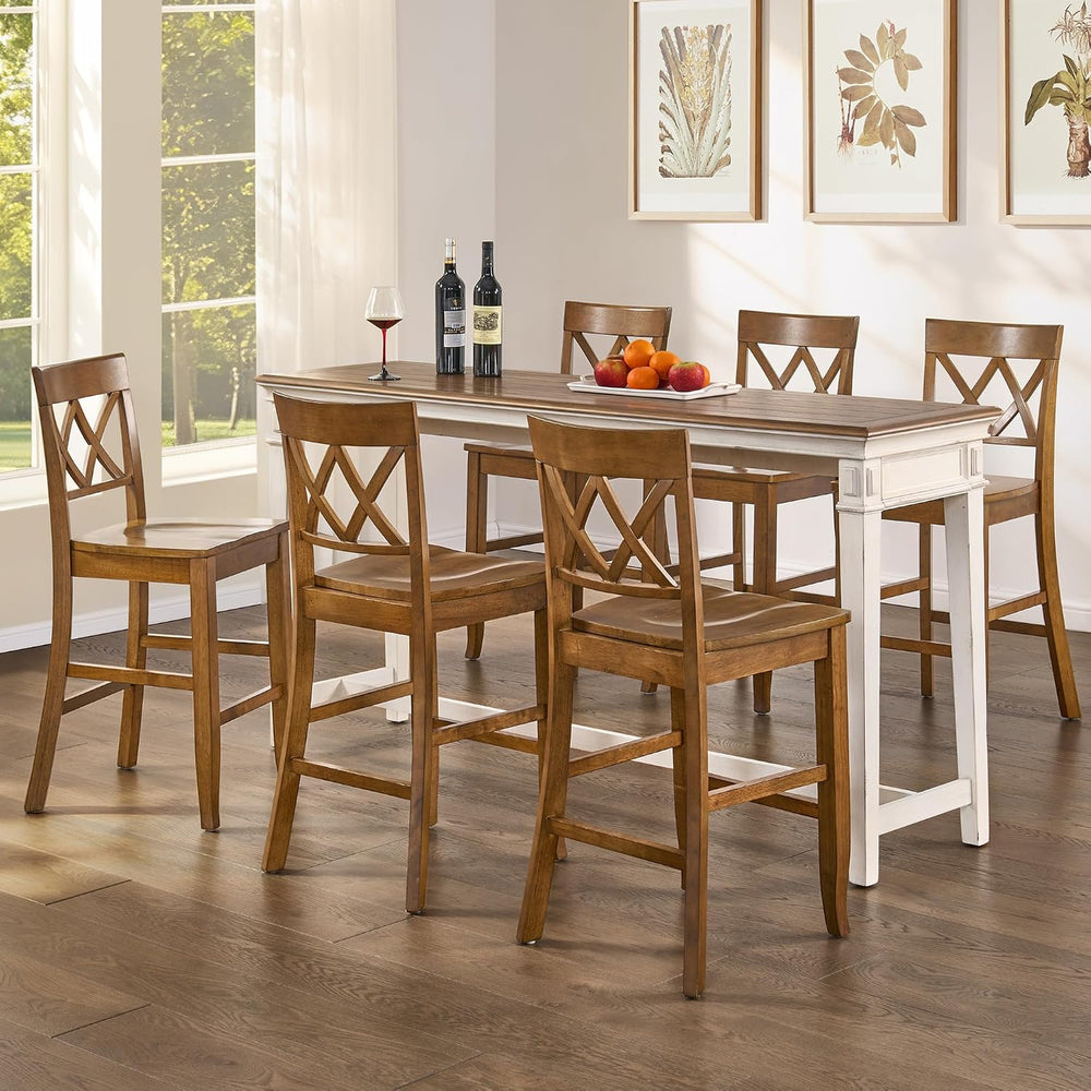 DUHOME 24" Wooden Counter Height Bar Stools Set of 6