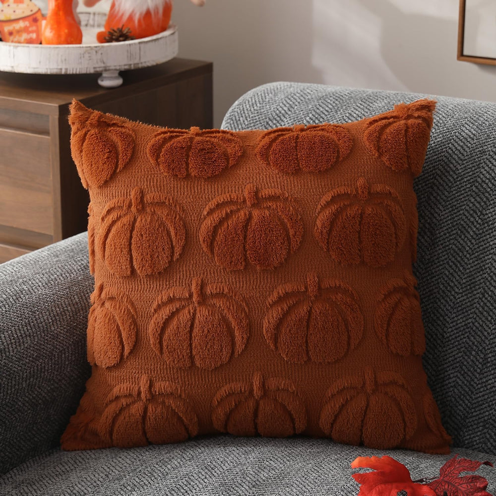 DFXSZ Fall Pillow Covers 24x24 2Pcs Rust Pumpkin Fall Decorations for Home