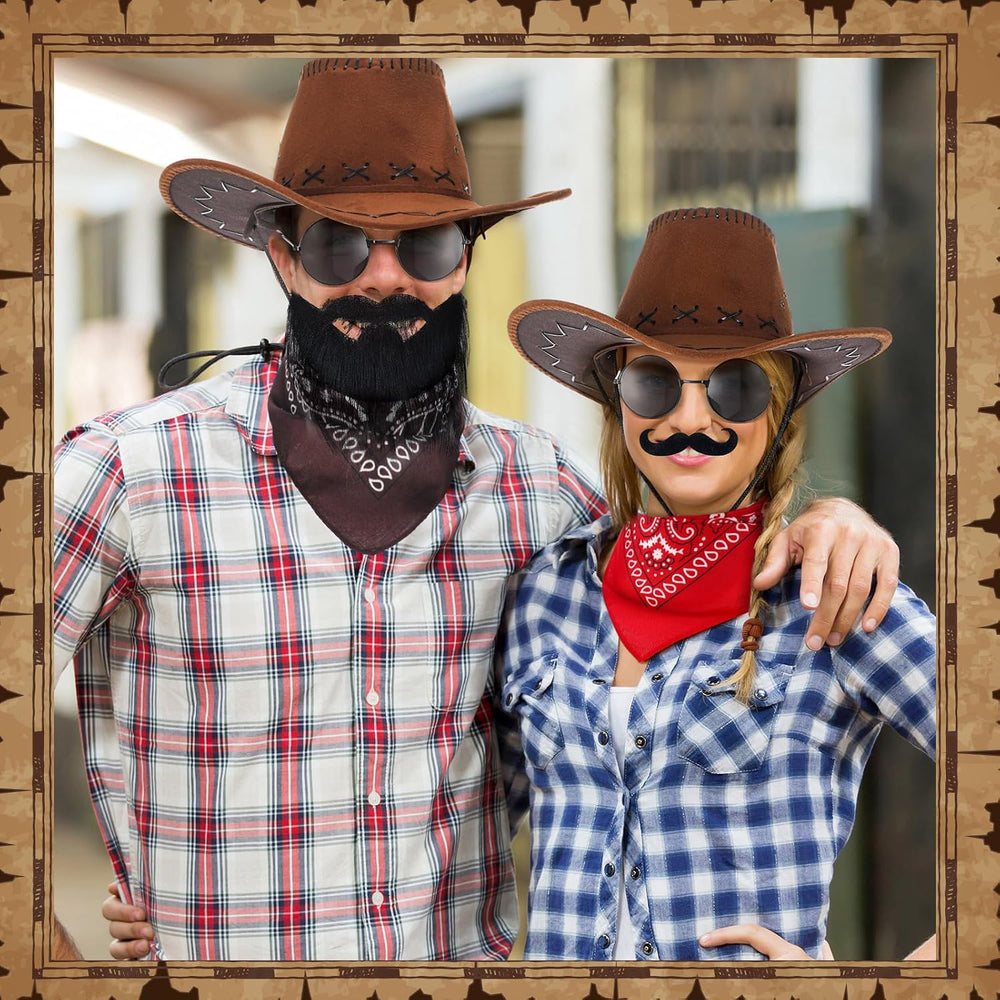 20 Pcs Halloween Western Photo Booth Props Kit Wanted West Cowboy Poster