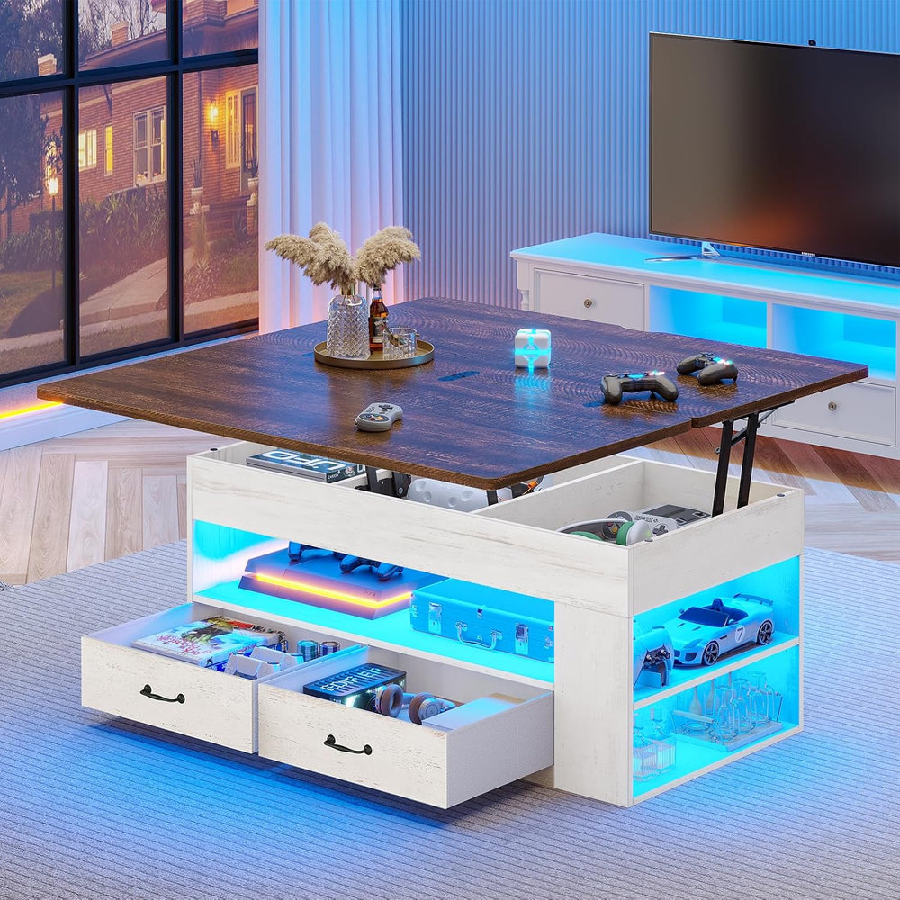 Itaar Lift Top Coffee Table, 4 in 1 Coffee Tables with Storage and Hidden Com...