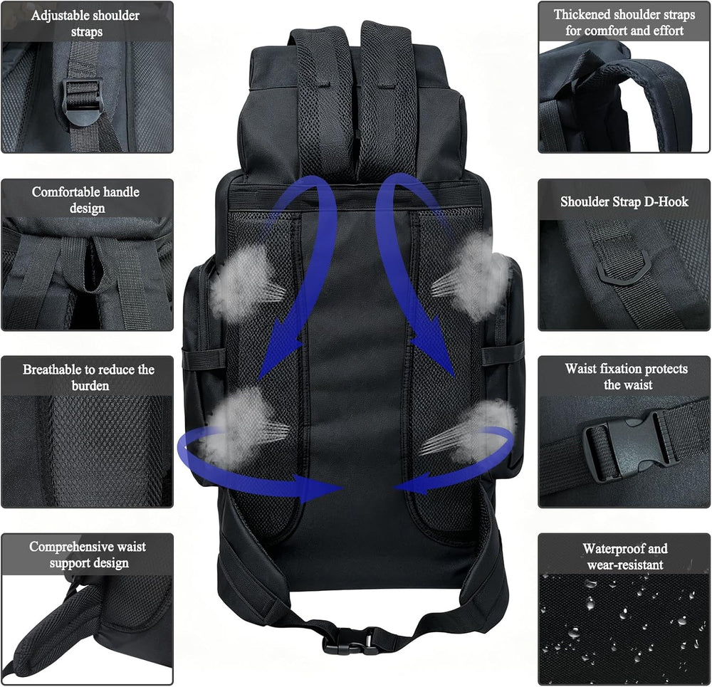 80L Hiking Backpack Camping Rucksack, 80 liters Large Capacity Outdoor Knapsa...