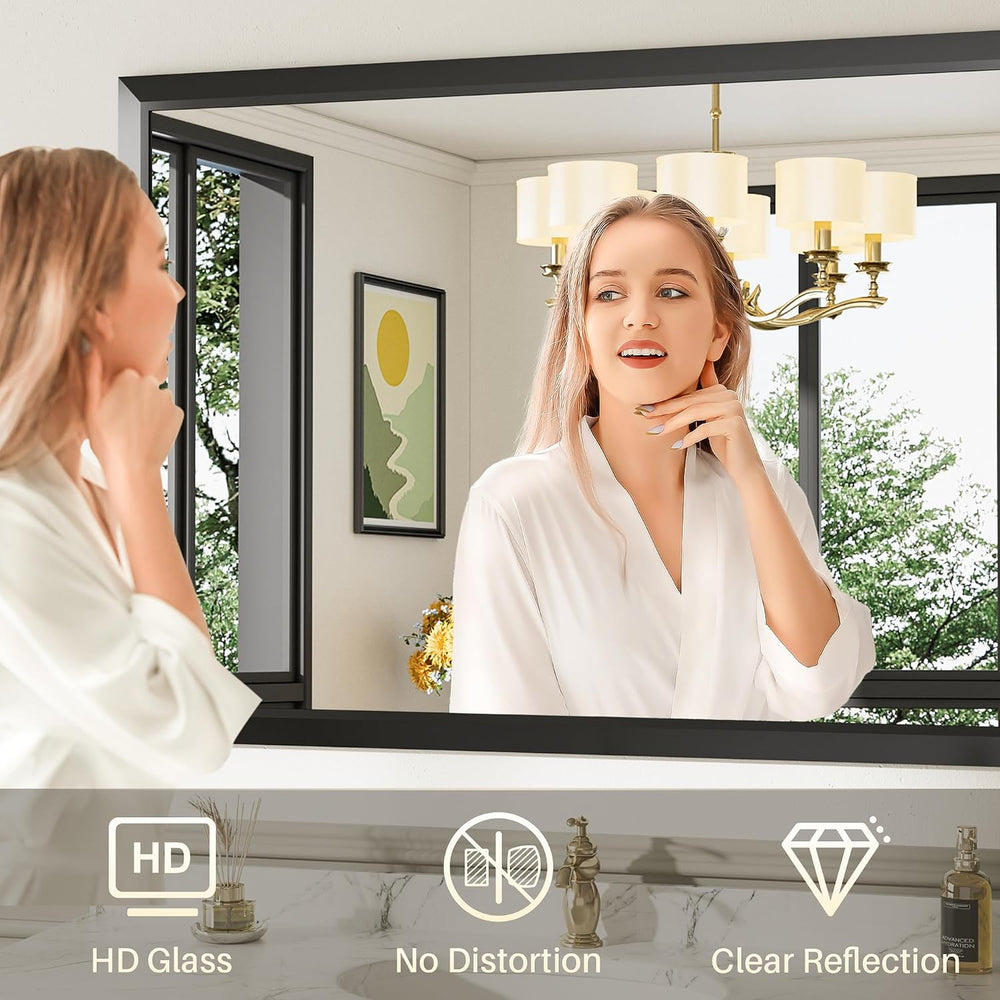 Briivue 22X30 Black Bathroom Mirror for Over Sink, 2-Pack
