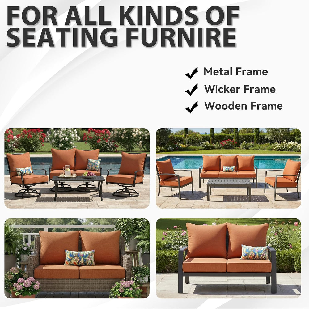 Deep Seat Patio Cushions Set 24 x 22 Inch, Olefin Fabric, Patio Furniture Cus...
