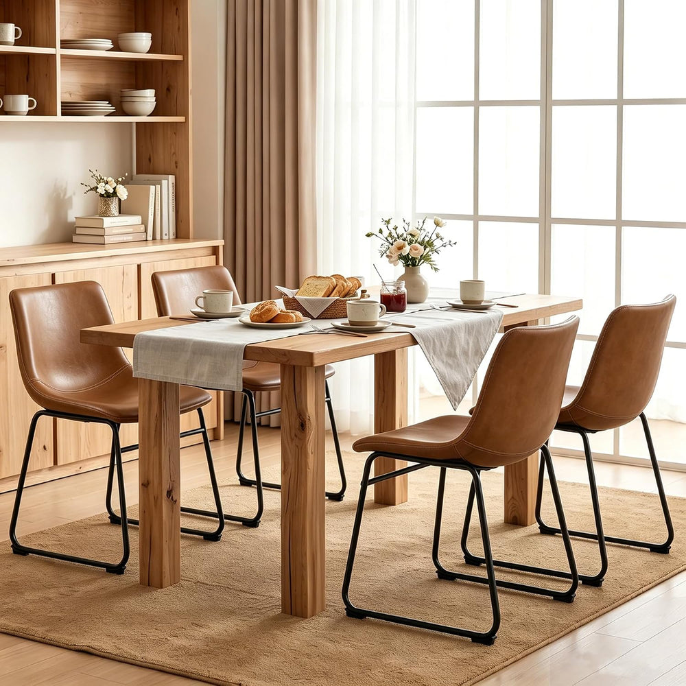 GOTMINSI Dining Chairs Set of 2, 18 Inch Modern Dinner Chairs, PU Leather Arm...