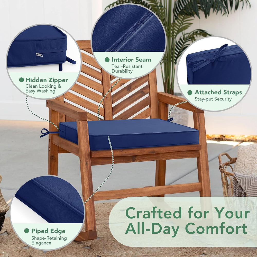 Summsun Outdoor Chair Cushions Set of 4: Waterproof & Color Fastness Seat...