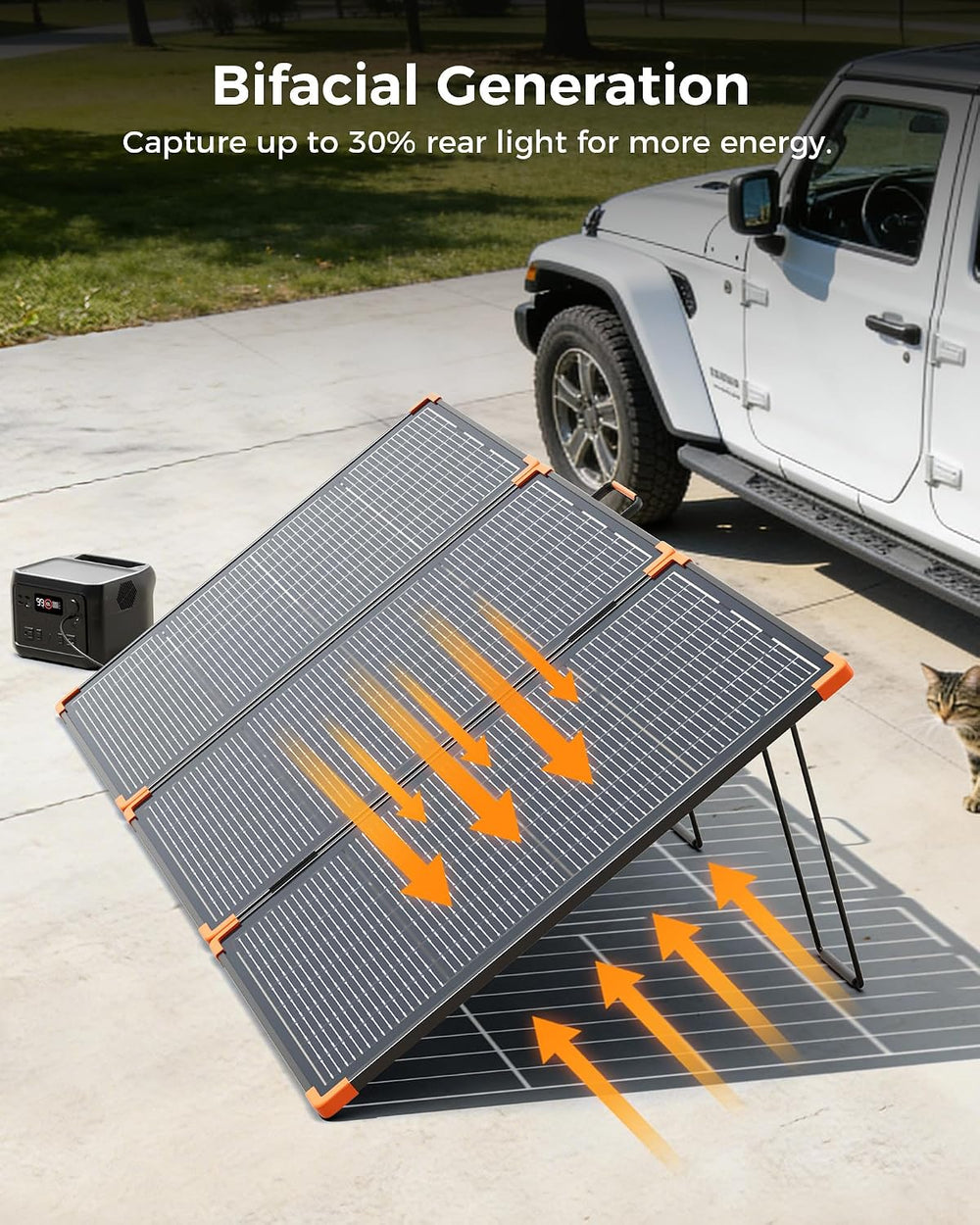 ZOUPW 230W Bifacial Portable Solar Panel N-Type 16BB for Power Station