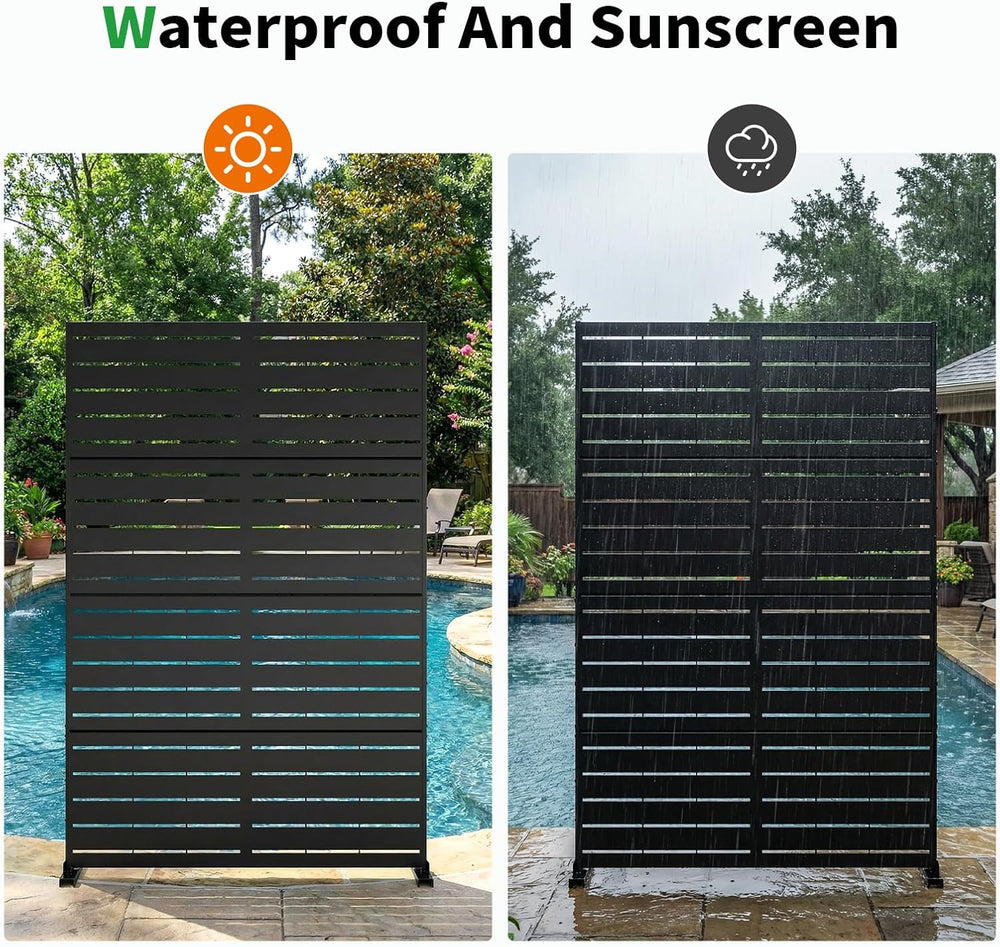 SUNYRISY 2Pack Metal Outdoor Privacy Fence Screen for Balcony Patio Deck Gard...