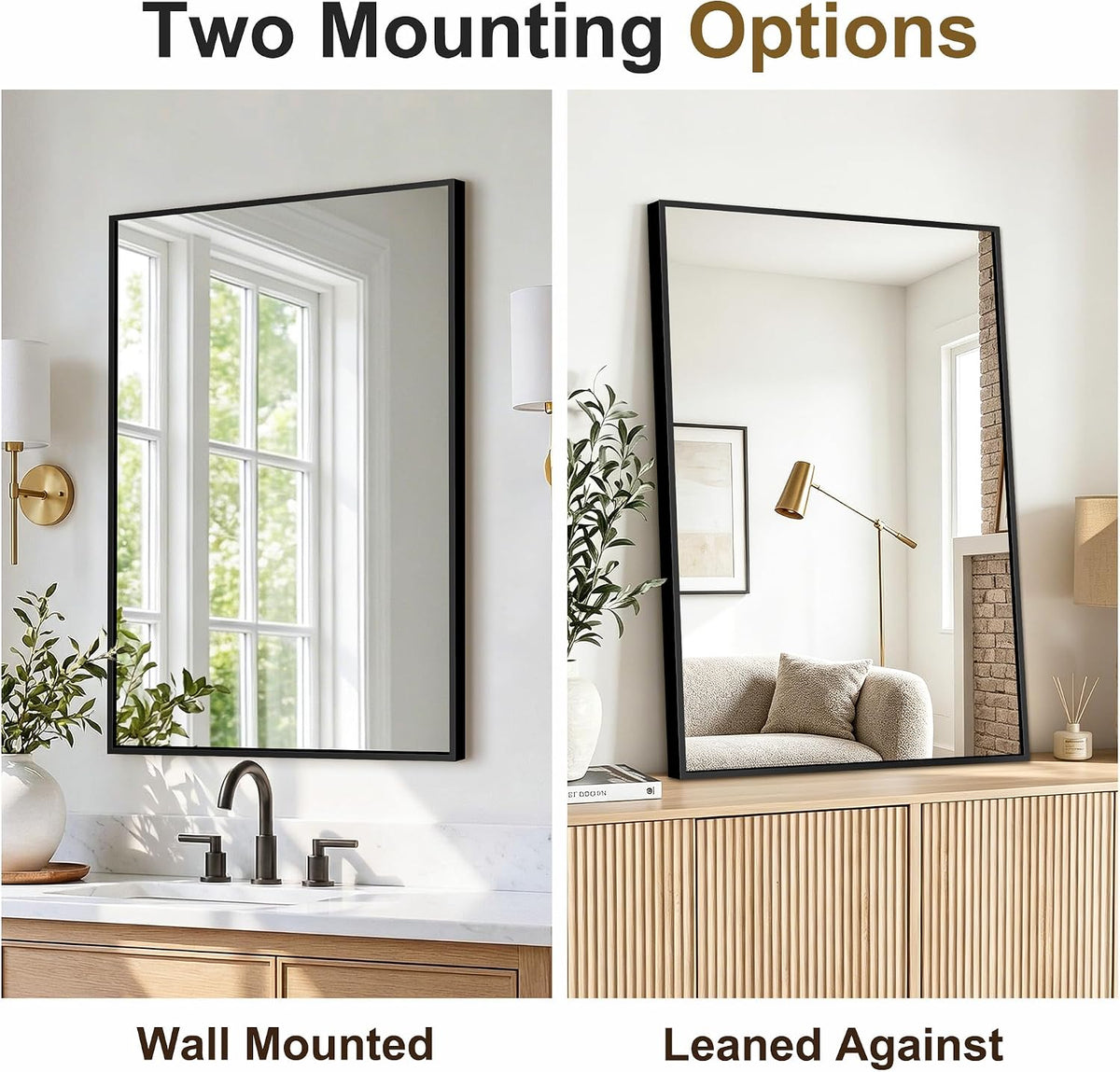 Bathroom Vanity Mirror for Over Sink, 30x20 Inch Matte Black Mirror