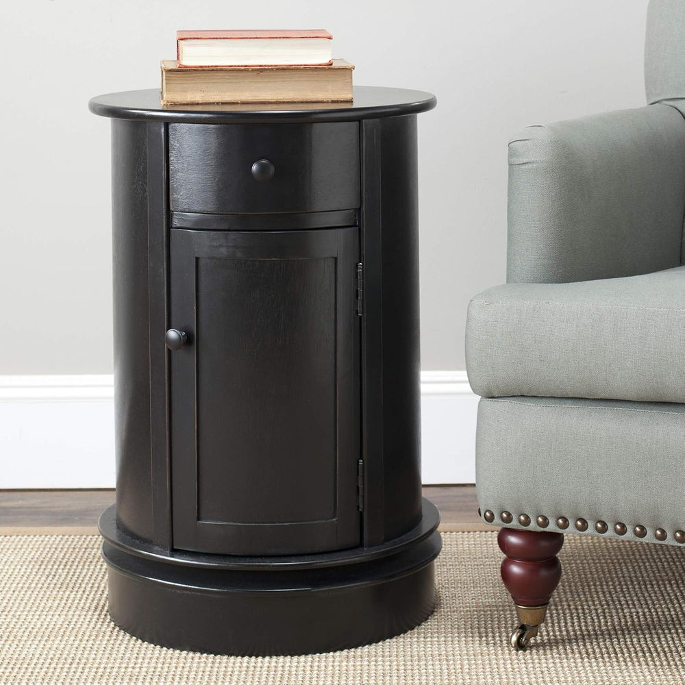 SAFAVIEH Tabitha Swivel Storage Accent Table, 26" Dark Cherry AMH5712D