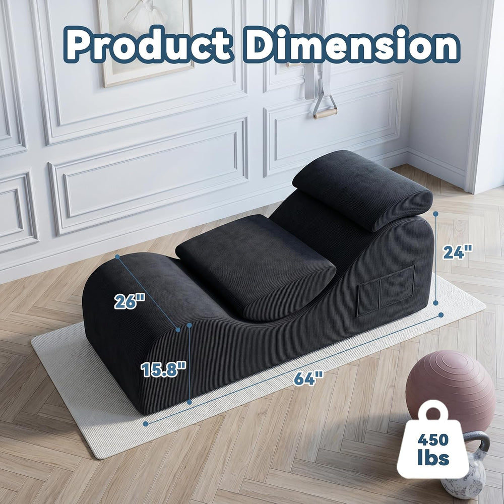 Convertible Yoga Chair Lounge for Adults, Ergonomic Foam Chaise Lounge Chair ...