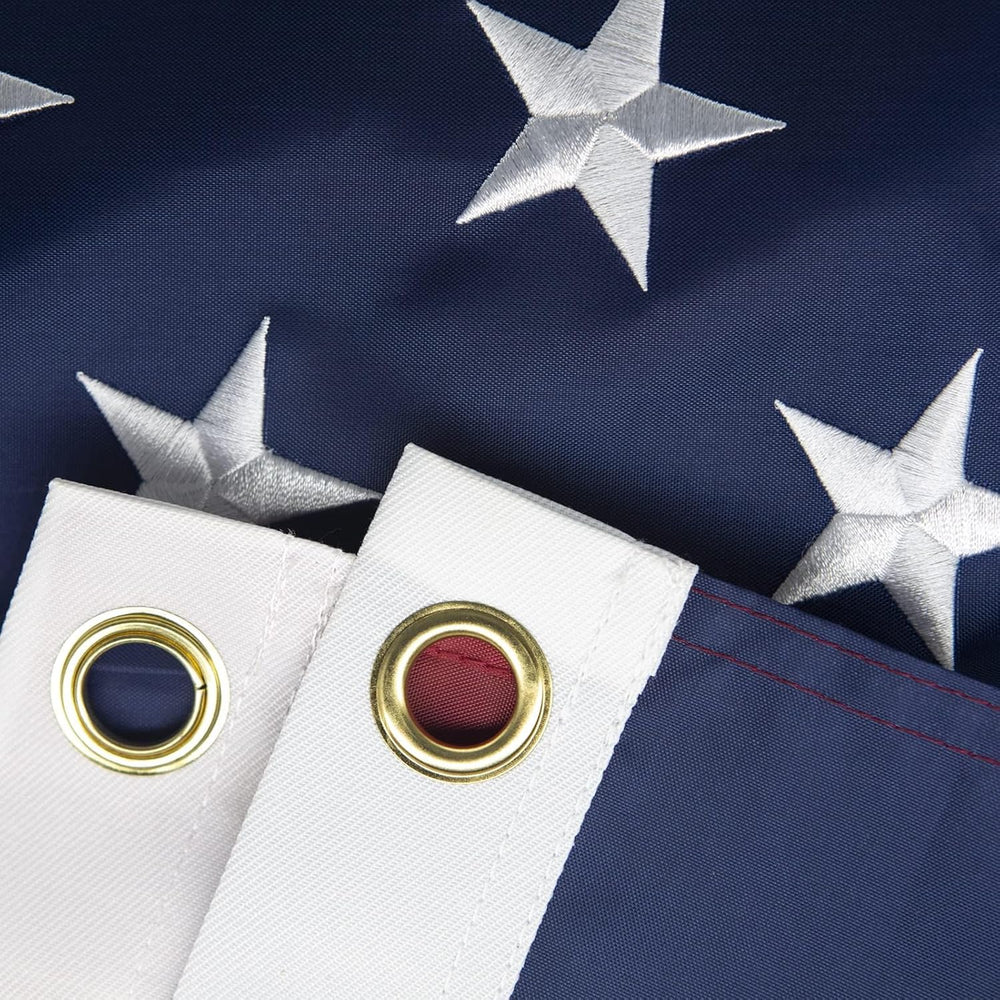 5x8 American Flag for Outside, Best Embroidered Stars And Sewn Stripes, 210D ...