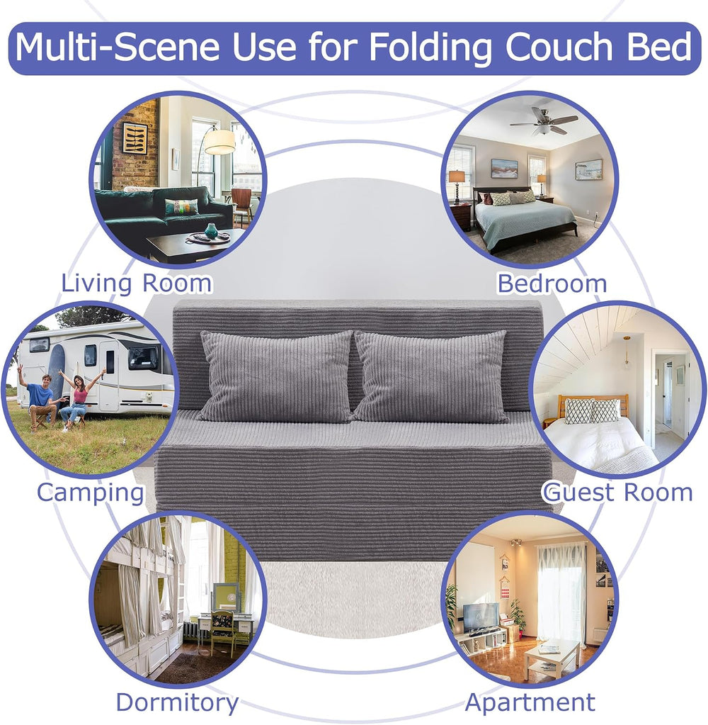 Folding Sofa Bed, Convertible Sleeper Chair Bed, Floor Sofa with Bag
