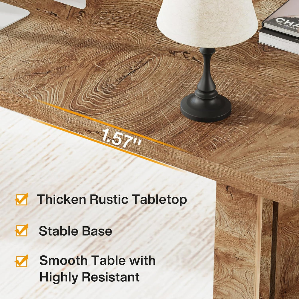 Tribesigns 63-inch Executive Desk, Vintage Home Office Computer Desk with Lar...