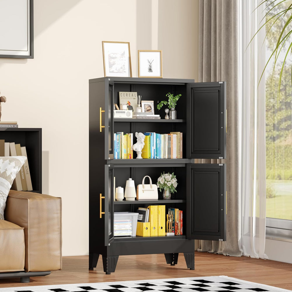 winiowa 47" Tall Kitchen Pantry Cabinet, Metal Storage Cabinet with Door...