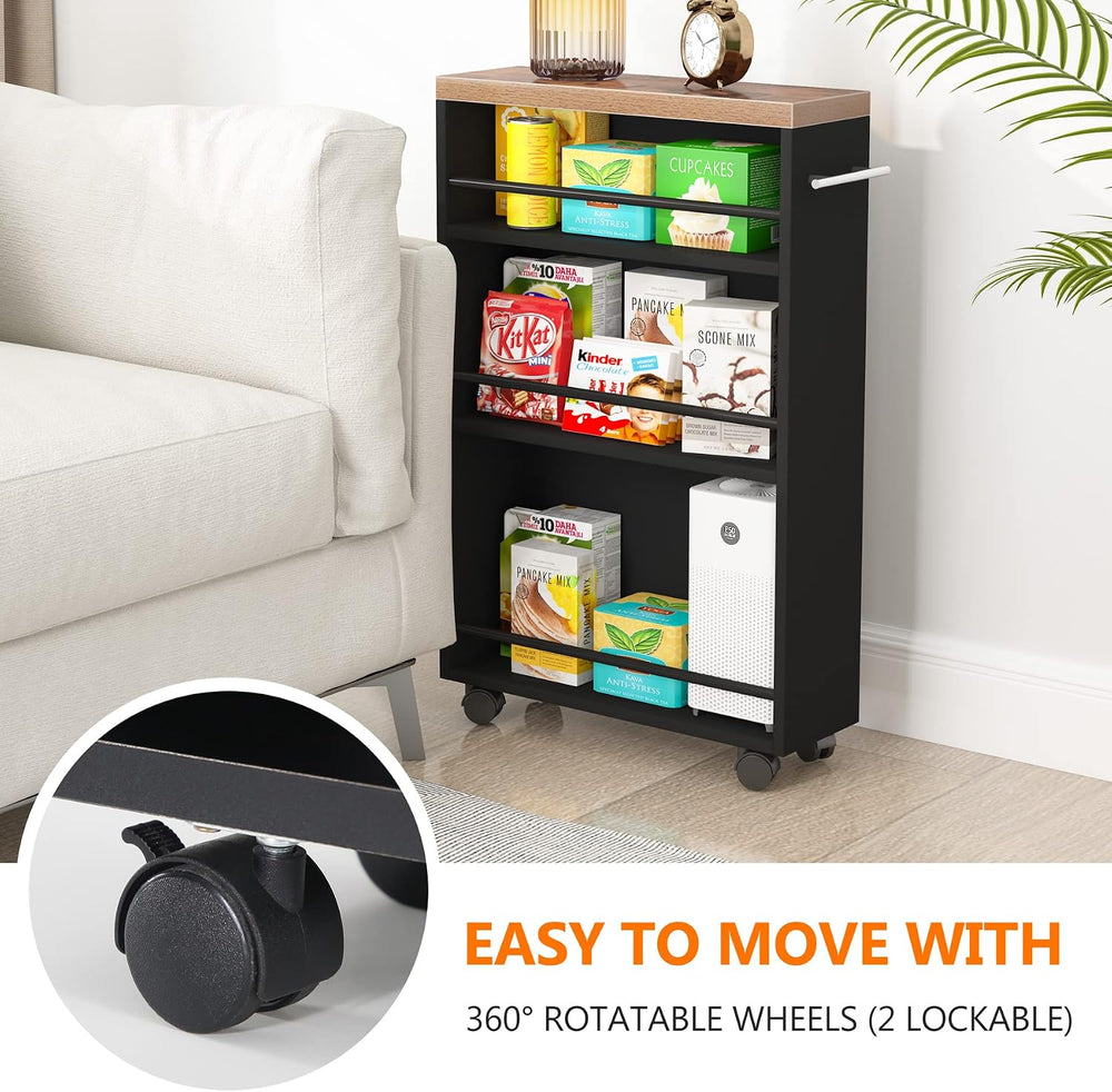 Tribesigns Slim Storage Cart, Rolling Narrow Kitchen Cart on Wheels for Small...