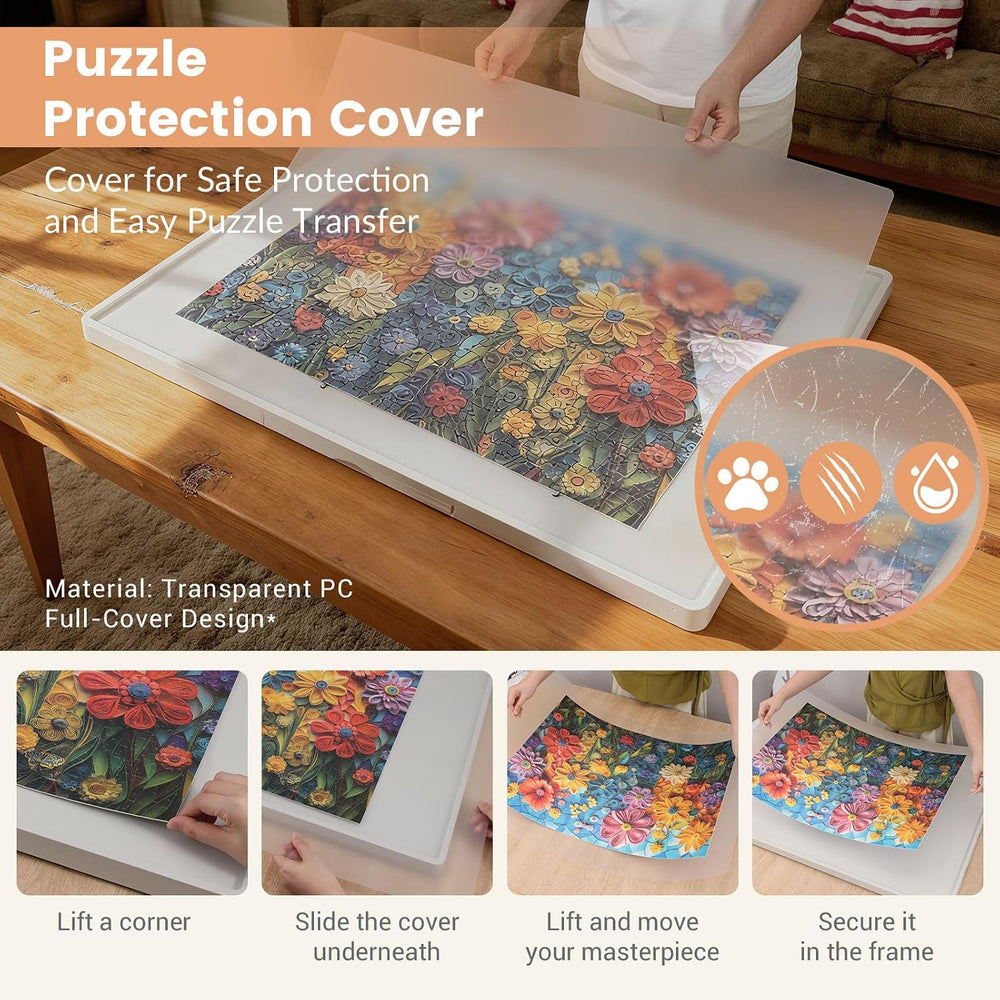 ALL4JIG 1500 Pieces Lightweight Rotating Plastic Puzzle Board with 6 Drawers ...
