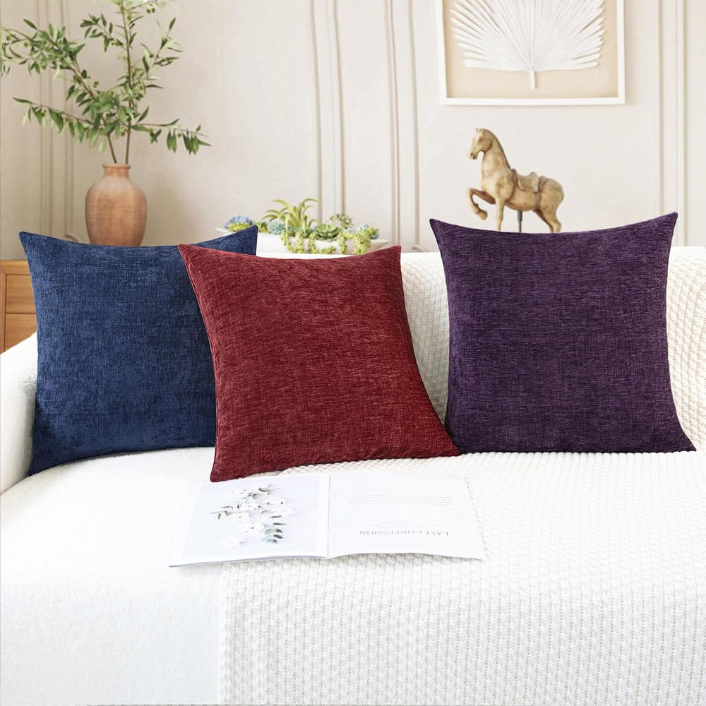 CaliTime Decorative Couch Throw Pillow Covers 26 X 26 Inches Plum Purple