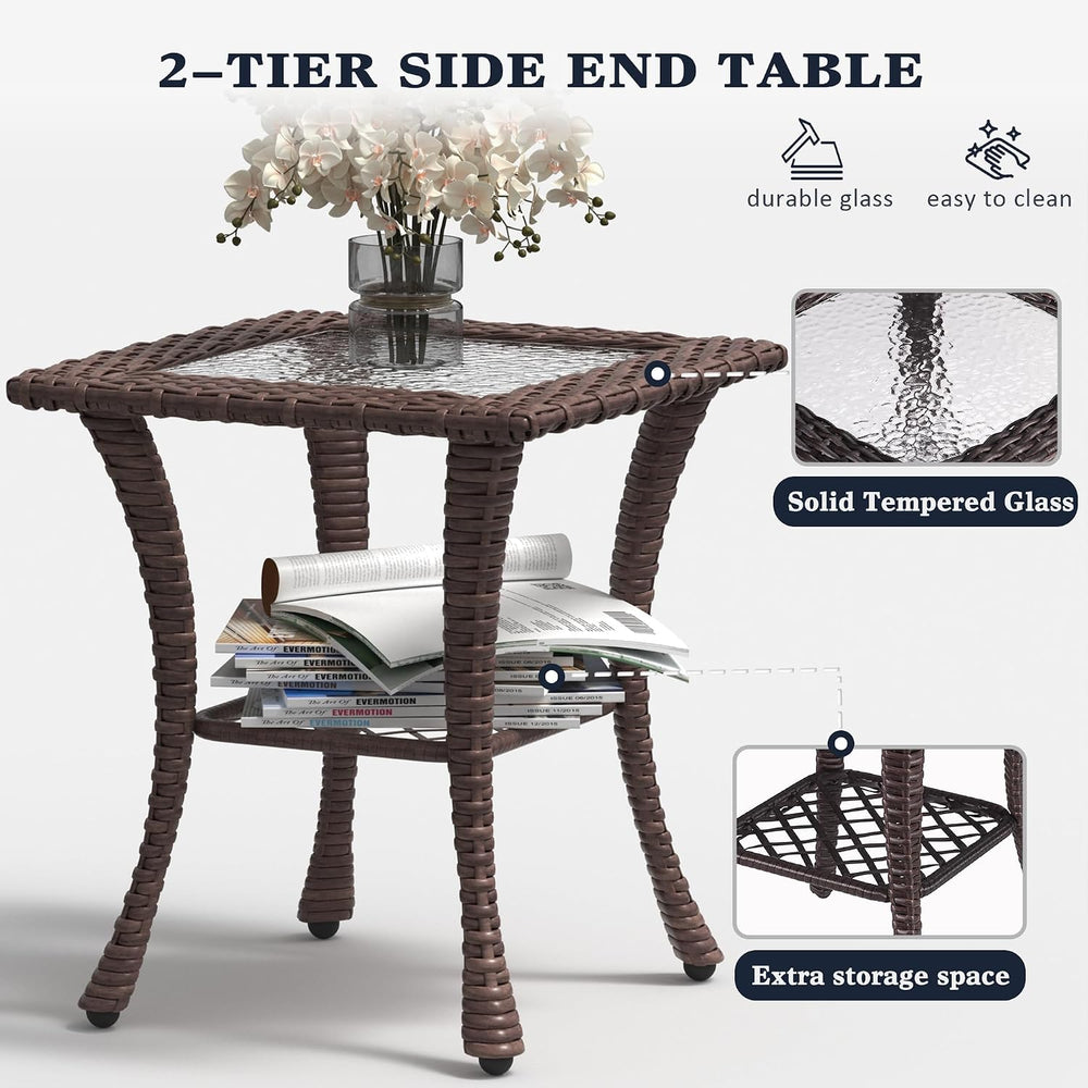 LayinSun 6 Pieces Outdoor Patio Furniture Set, Rattan Wicker Sectional Swivel...