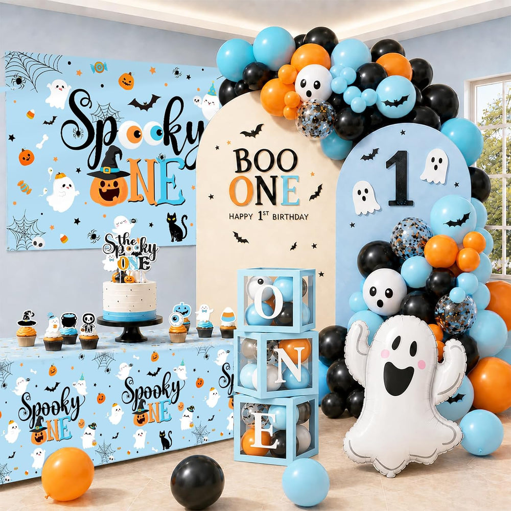 Spooky One Birthday Decorations Boy,123pcs Halloween 1st Birthday Party Decor...