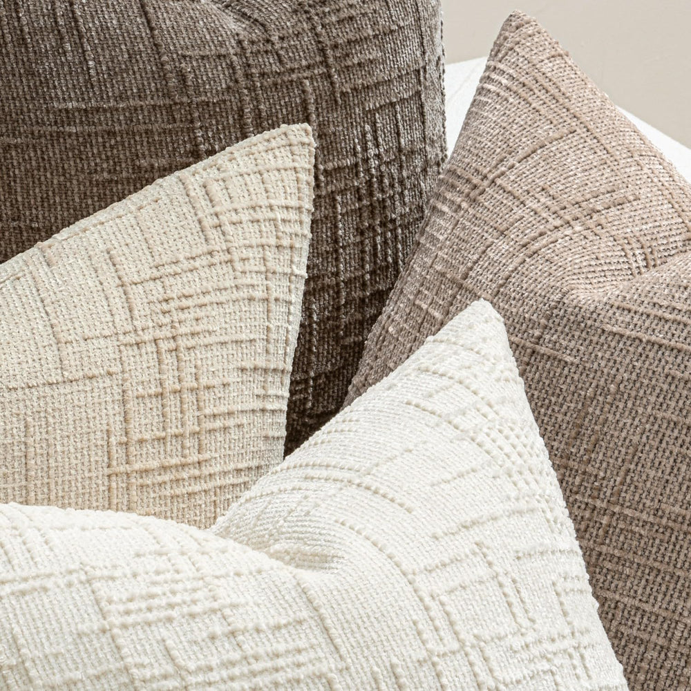 MIULEE Texture Chenille Decorative Throw Pillow Covers Neutral Beige 20x20