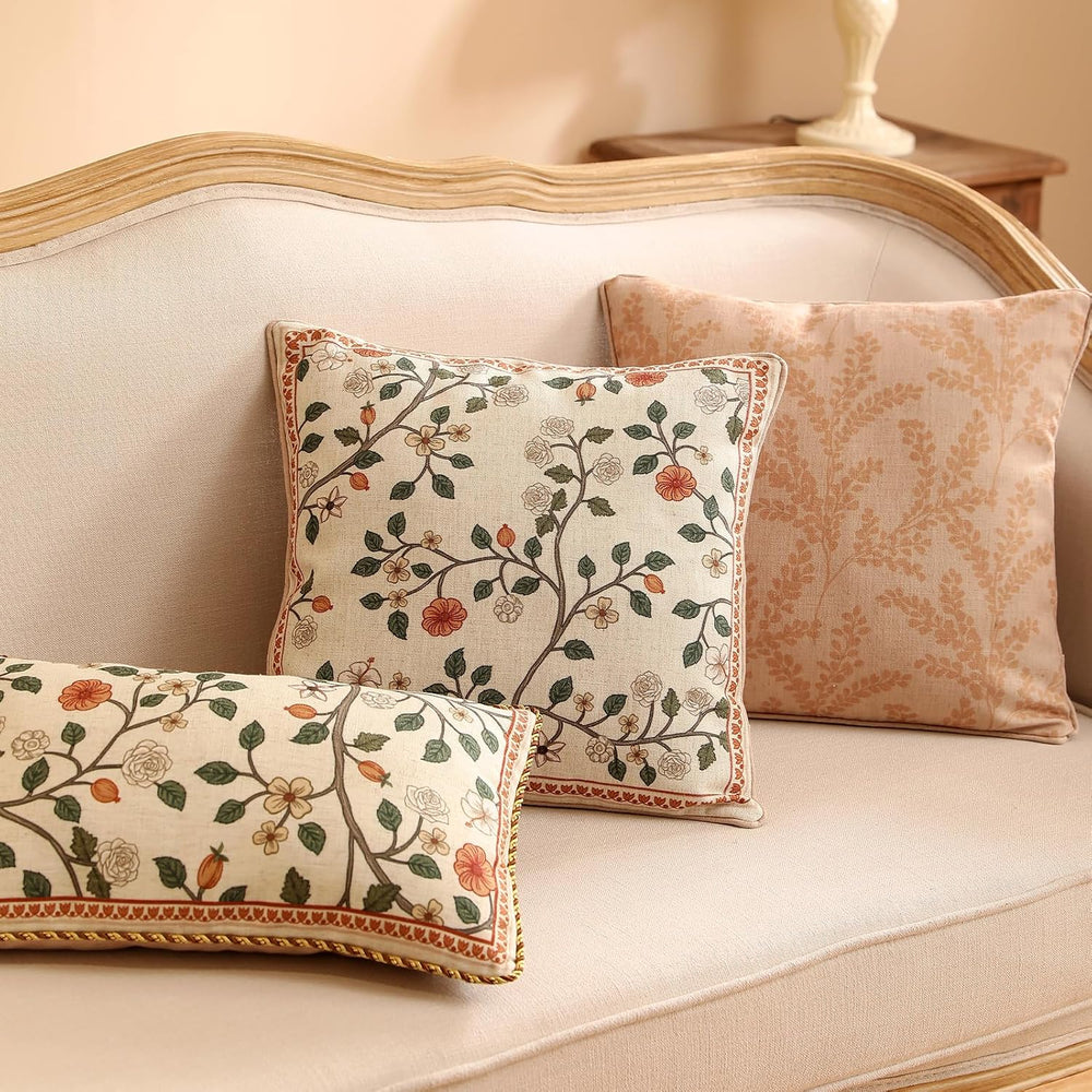 ISAENNE Designer Vintage Elegant Throw Pillow Cover,Set of 4
