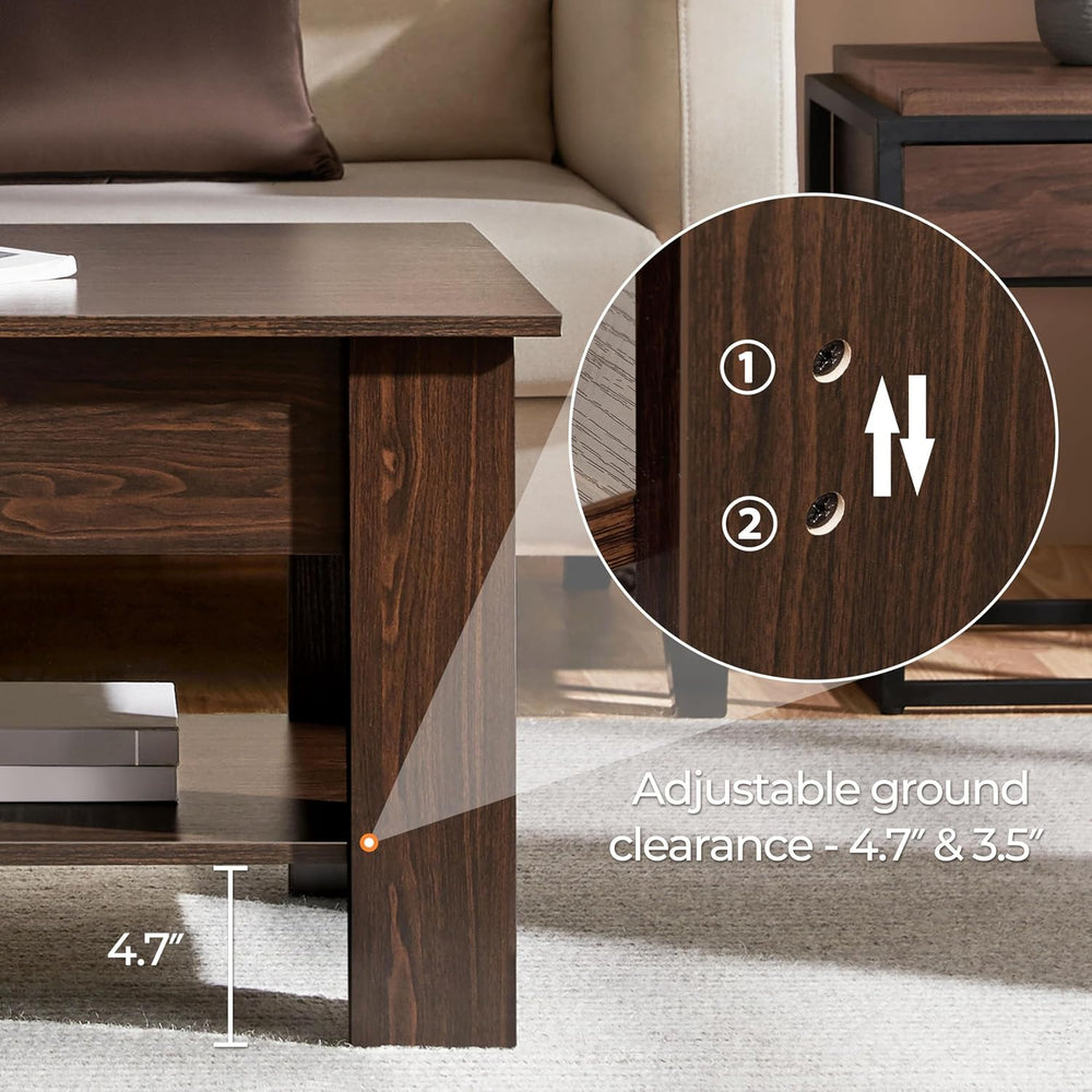 Yaheetech 47.2" Lift Top Coffee Table with Hidden Storage & Shelf, E...