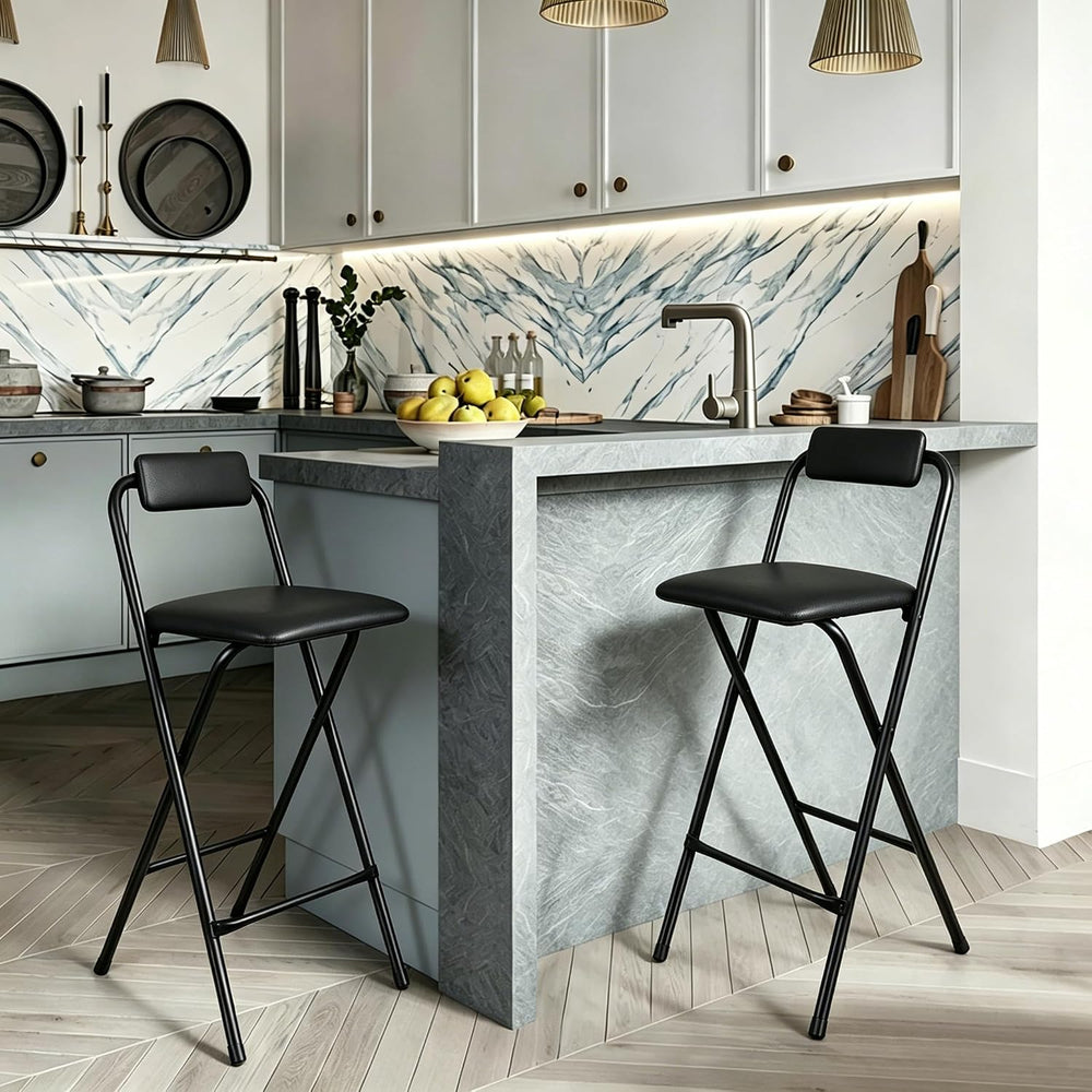 Folding Stool with Back,1Pcs Tall Foldable Stool 29.5 Inch